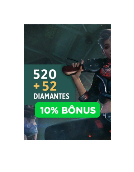 Free Fire 520 diamantes + 52 bônus
