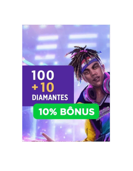 Free Fire 100 diamantes + 10 bônus